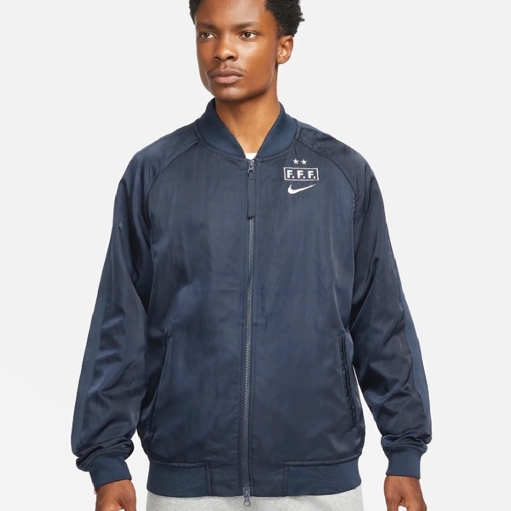 Nike FFF French Football Federation MLS‎ Soccer Jersey Men's Bomber Jacke…